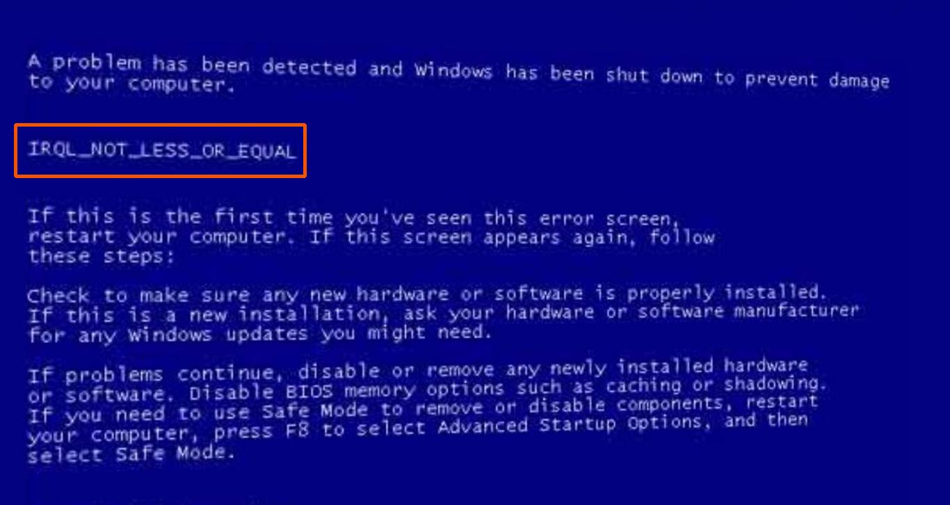 BSOD-IRQL_NOT_LESS_OR_EQUAL