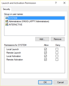 Select Allow boxes for all 4 options