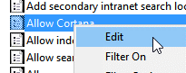 Select Edit from the context menu